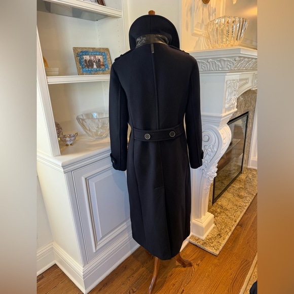 MACKAGE ELODIE MILITARY NAVY WOOL LONG COAT MEAGAN MARKLE SIZE L but fits Medium - Picture 4 of 16